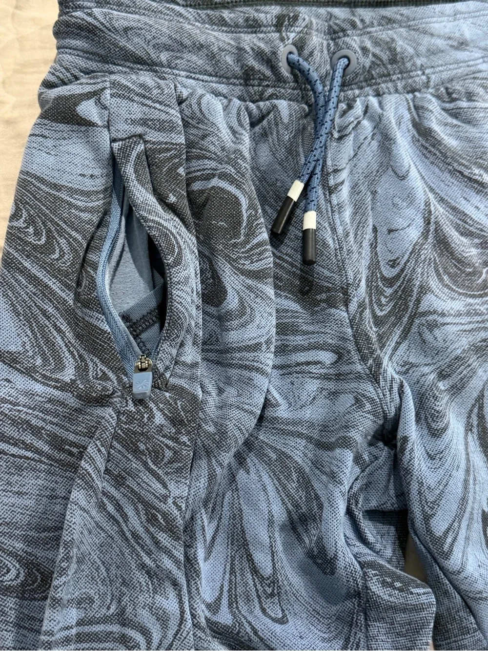 Athleta Girl Blue Marble-Print Kids Joggers